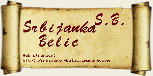 Srbijanka Belić vizit kartica